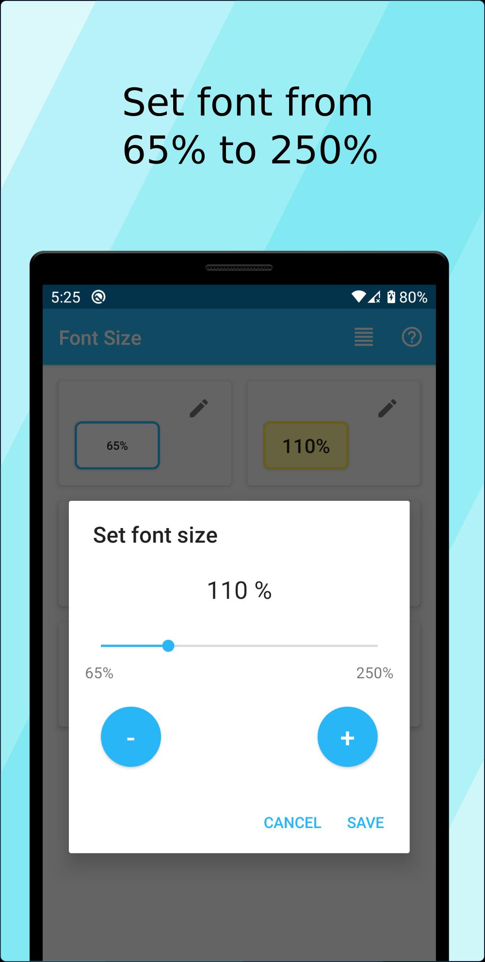 Font Size Enlarge your phone's text size 1.8.1 Screenshot 3