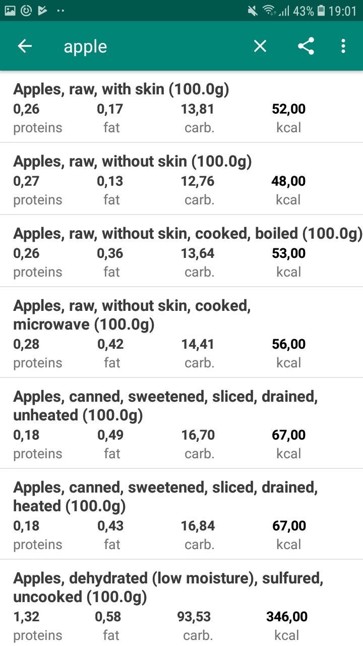 Food Calculator: Calories, Protein, Carbs, Fat 1.2.4 Screenshot 4