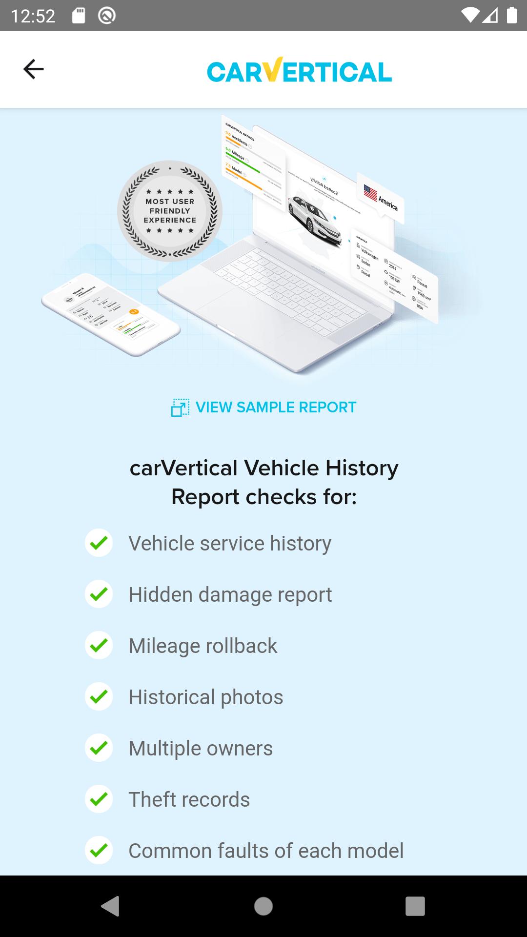 carVertical Check Car History 1.2.2 Screenshot 2
