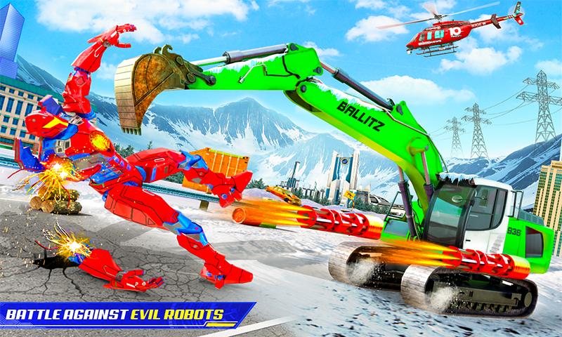 Grand Snow Excavator Robot Transforming Games 21 Screenshot 1