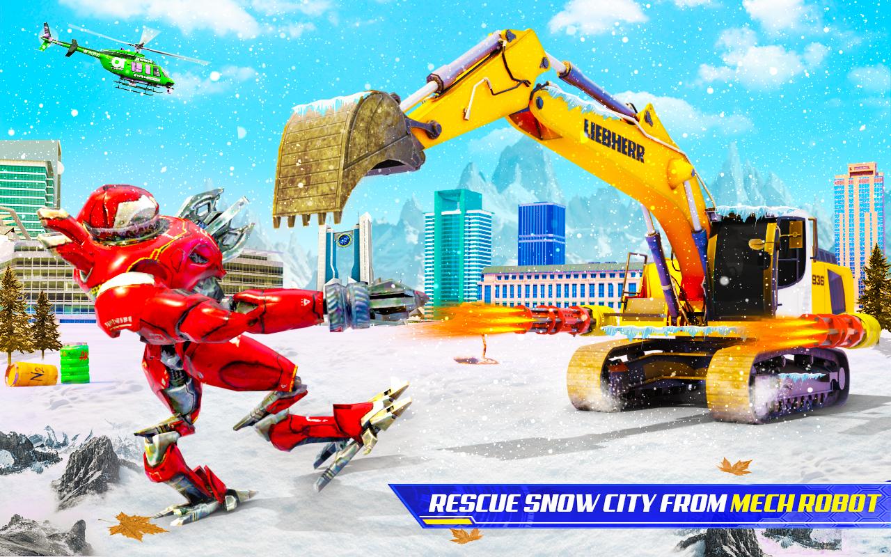 Grand Snow Excavator Robot Transforming Games 21 Screenshot 11