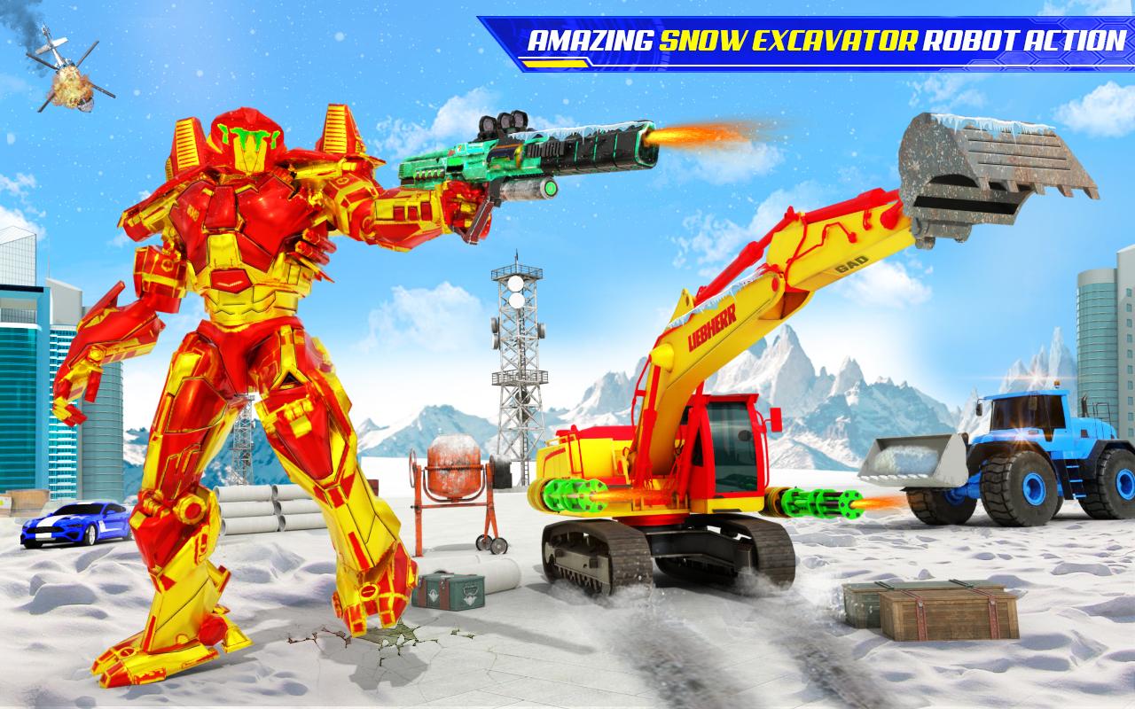 Grand Snow Excavator Robot Transforming Games 21 Screenshot 12