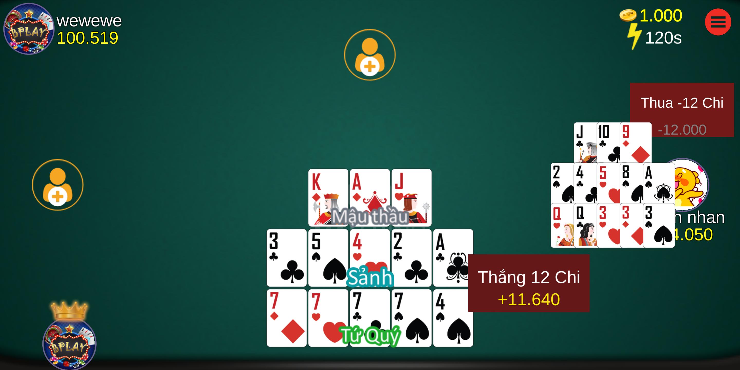 Bplay : Đánh bài giải trí doi thuong 1.1.10 Screenshot 14