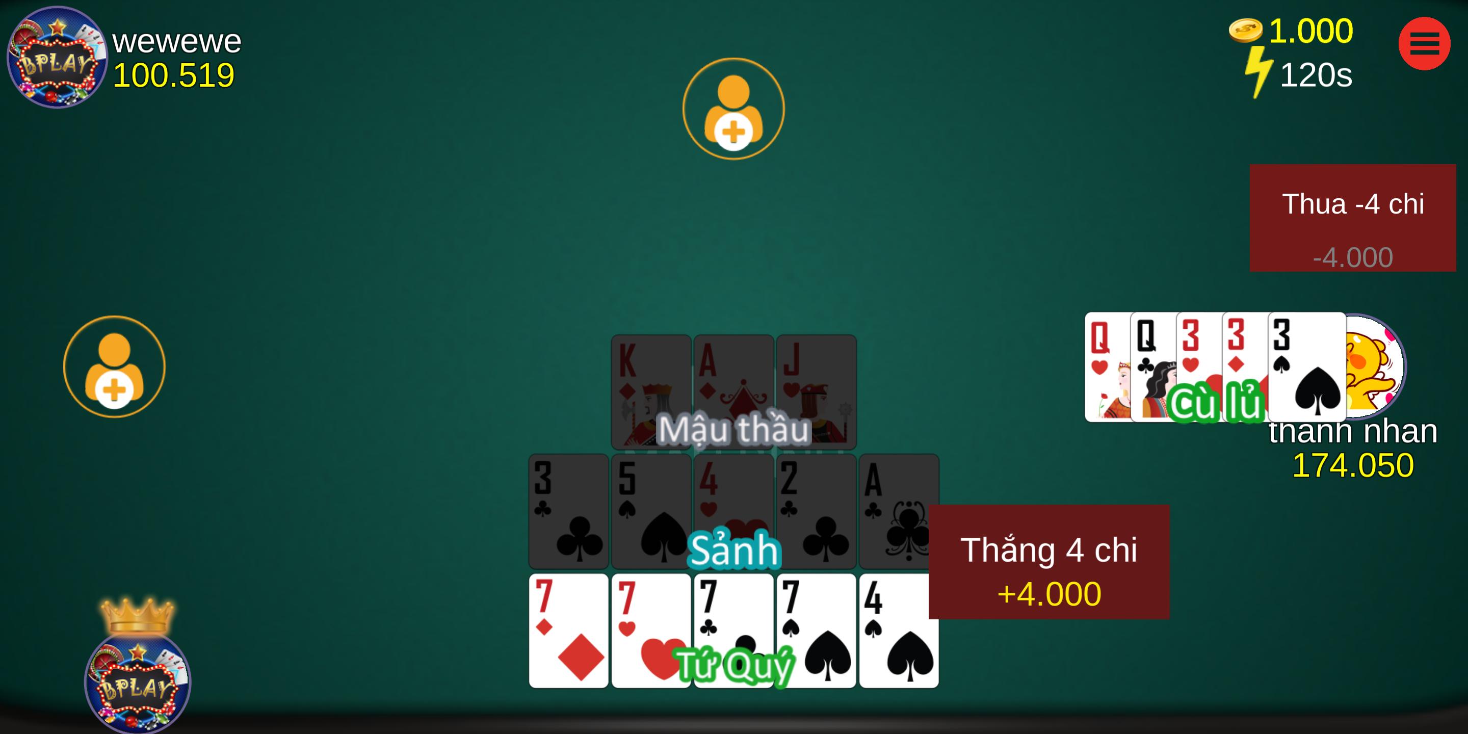 Bplay : Đánh bài giải trí doi thuong 1.1.10 Screenshot 22
