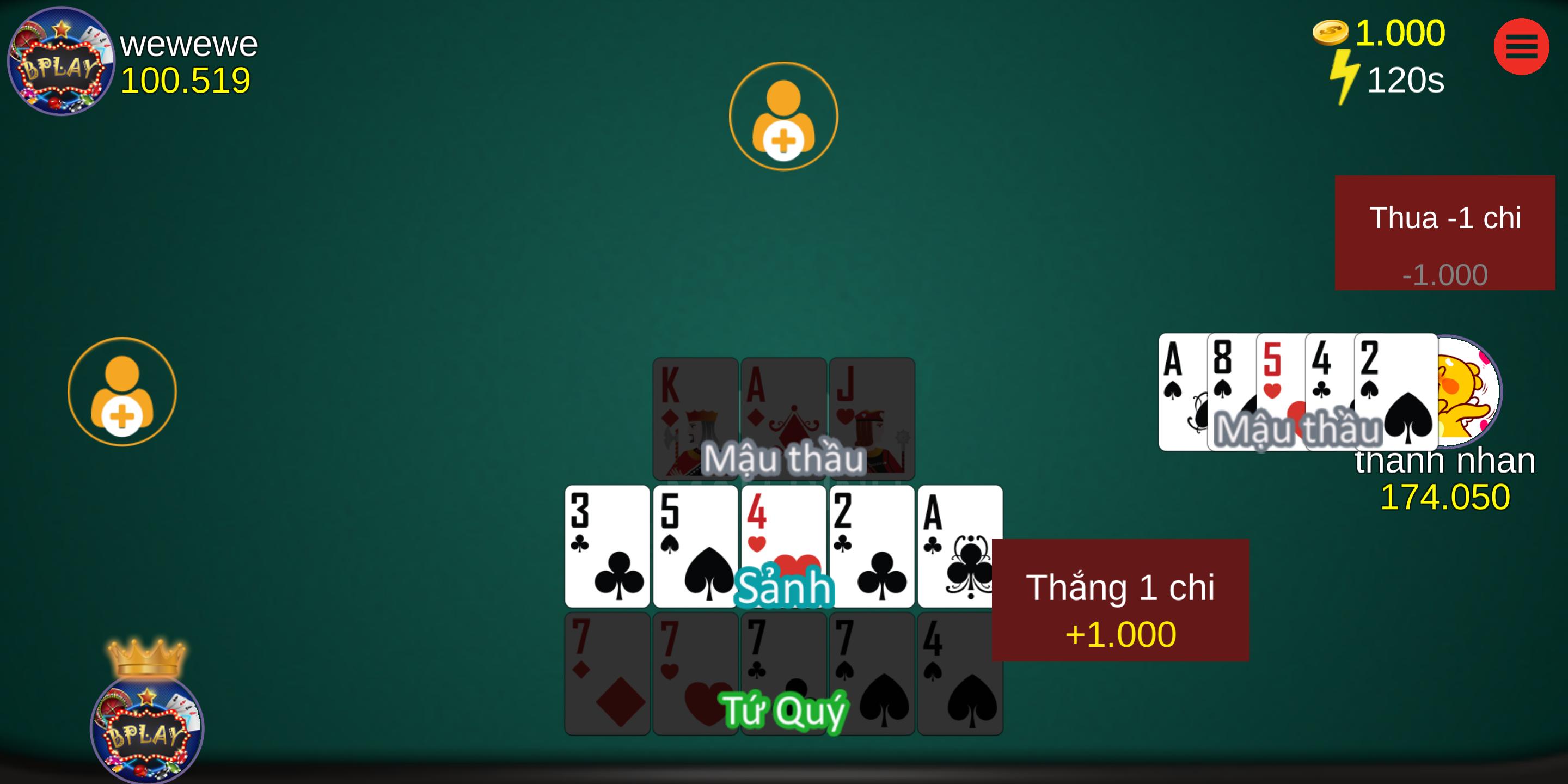 Bplay : Đánh bài giải trí doi thuong 1.1.10 Screenshot 7