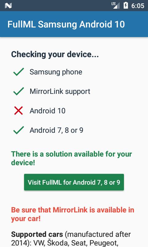 Full MirrorLink Samsung Android 10 1.0 Screenshot 2