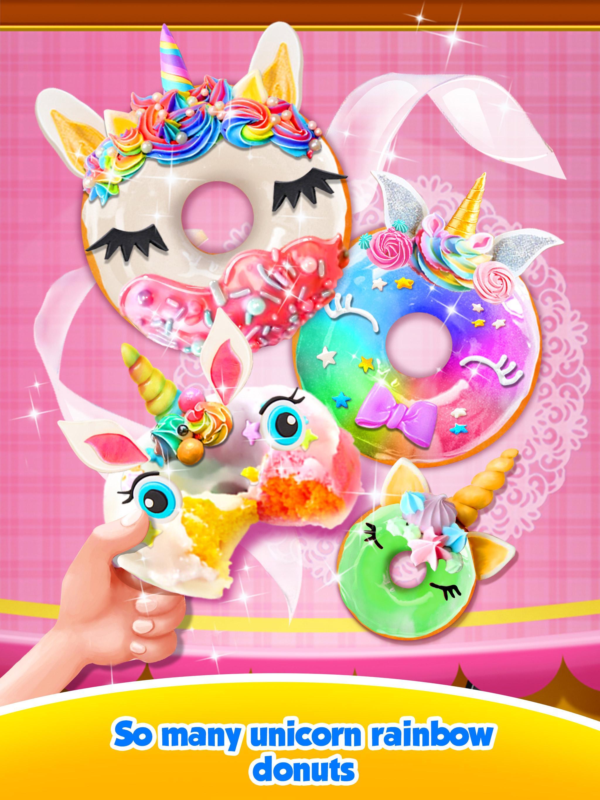 Unicorn Rainbow Donut - Sweet Desserts Bakery Chef 1.4.2 Screenshot 1