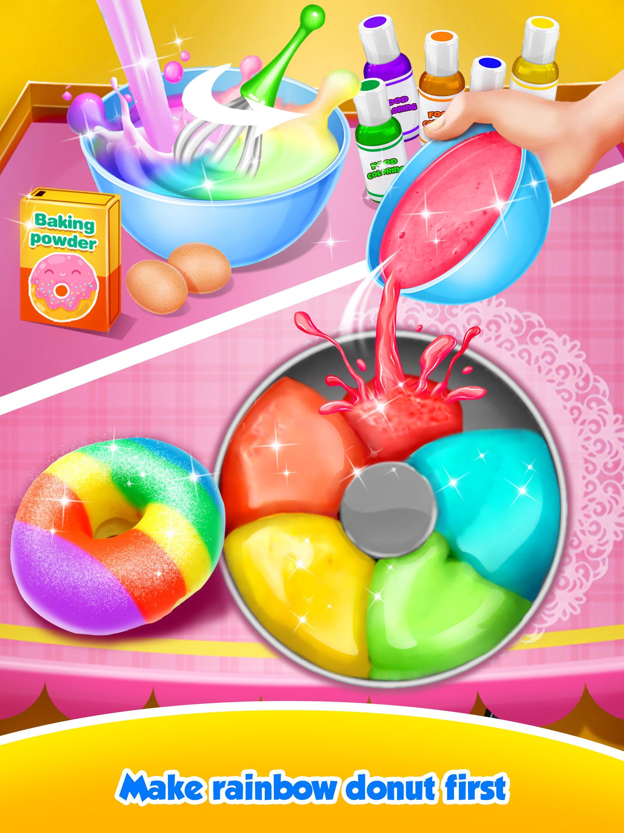 Unicorn Rainbow Donut - Sweet Desserts Bakery Chef 1.4.2 Screenshot 6