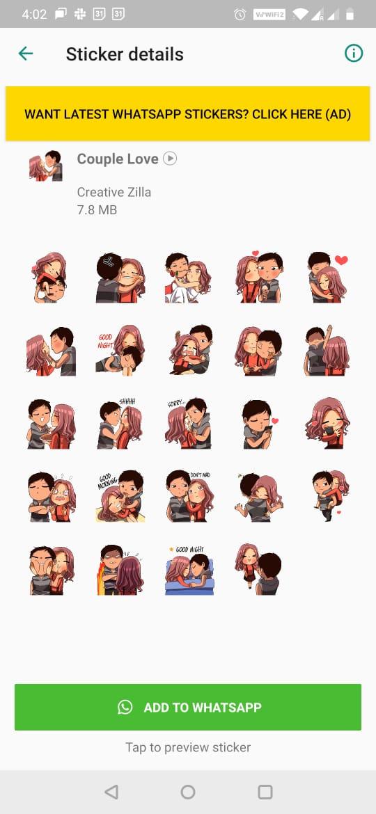 Animated Love Stickers for WhatsApp - WAStickerApp 1.2 Screenshot 11