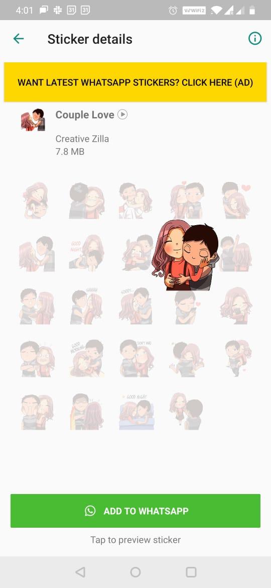 Animated Love Stickers for WhatsApp - WAStickerApp 1.2 Screenshot 18