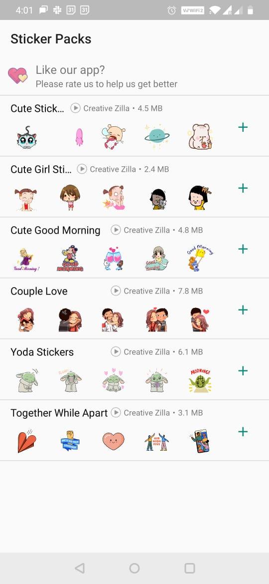 Animated Love Stickers for WhatsApp - WAStickerApp 1.2 Screenshot 3