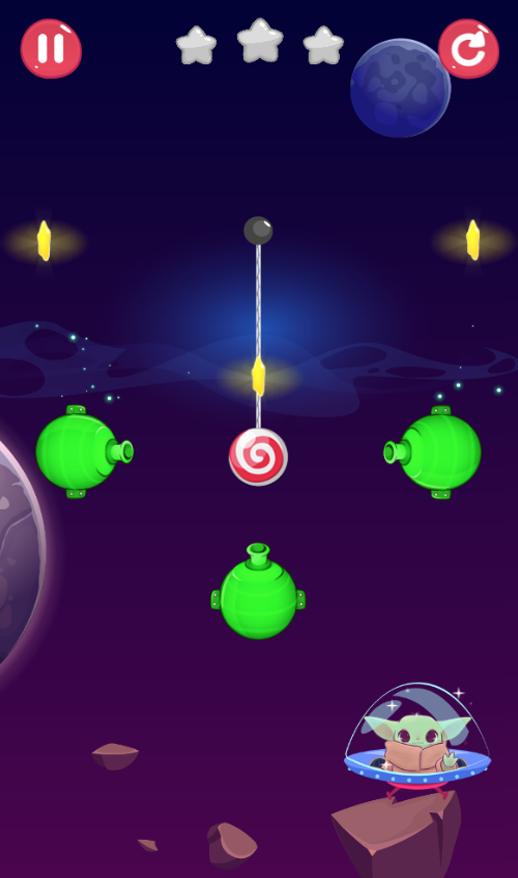 Galaxy Baby Yoda Cut Rope 2.0 Screenshot 3