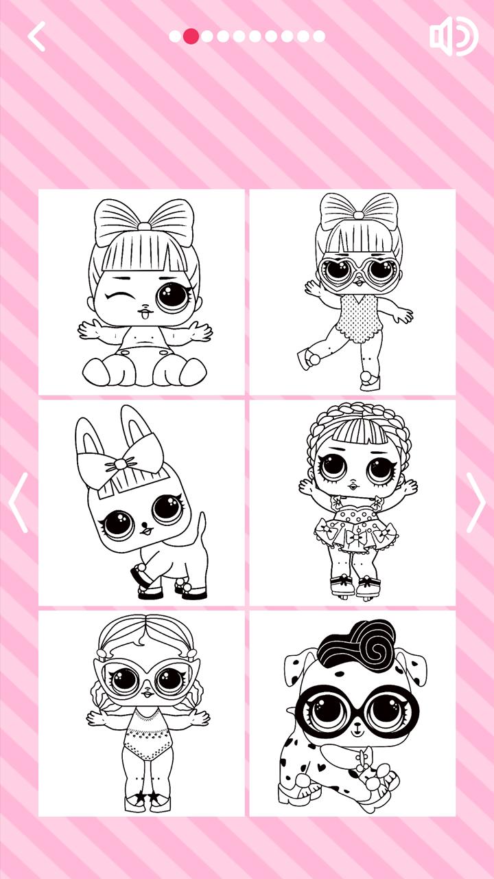 Cute Glitter Dolls Coloring Pages 2.0 Screenshot 1