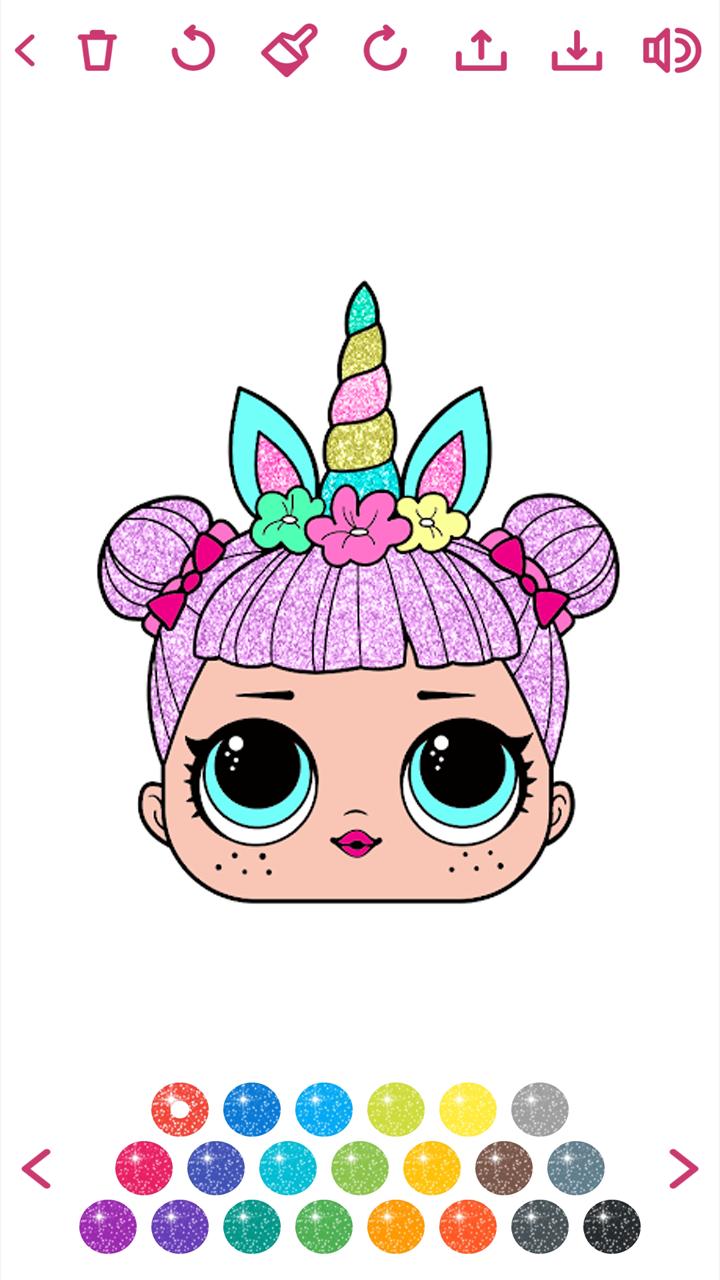 Cute Glitter Dolls Coloring Pages 2.0 Screenshot 2