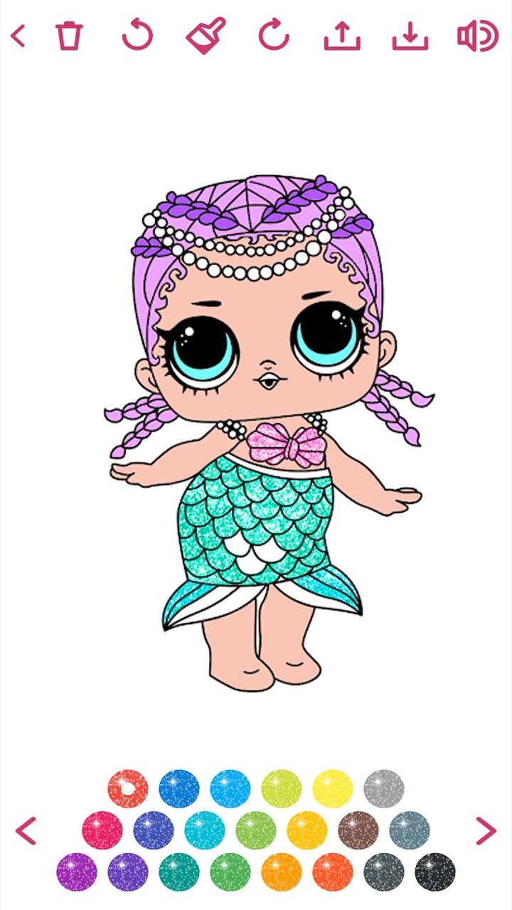 Cute Glitter Dolls Coloring Pages 2.0 Screenshot 3