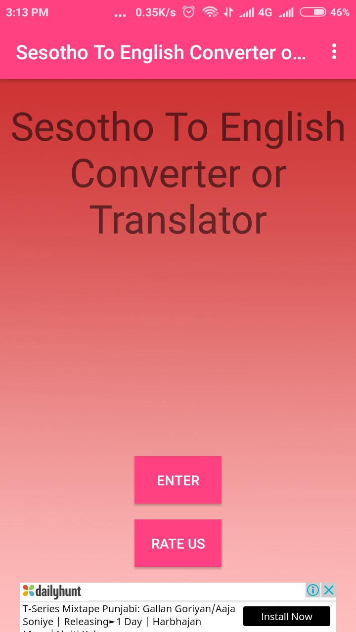 Sesotho To English Converter or Translator 5.2 Screenshot 1