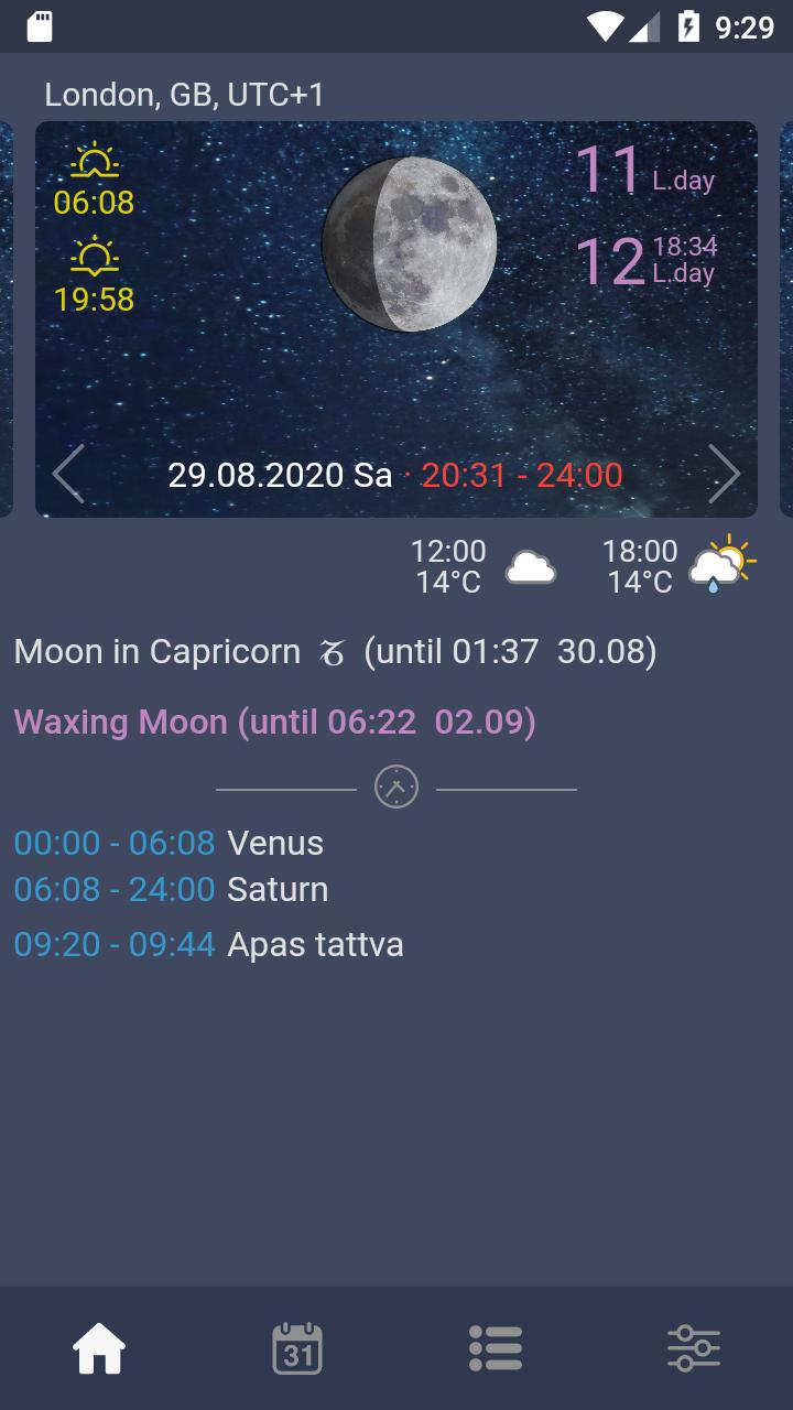 Moon Assistant Lunar calendar & weather forecast 1.5.4 Screenshot 2