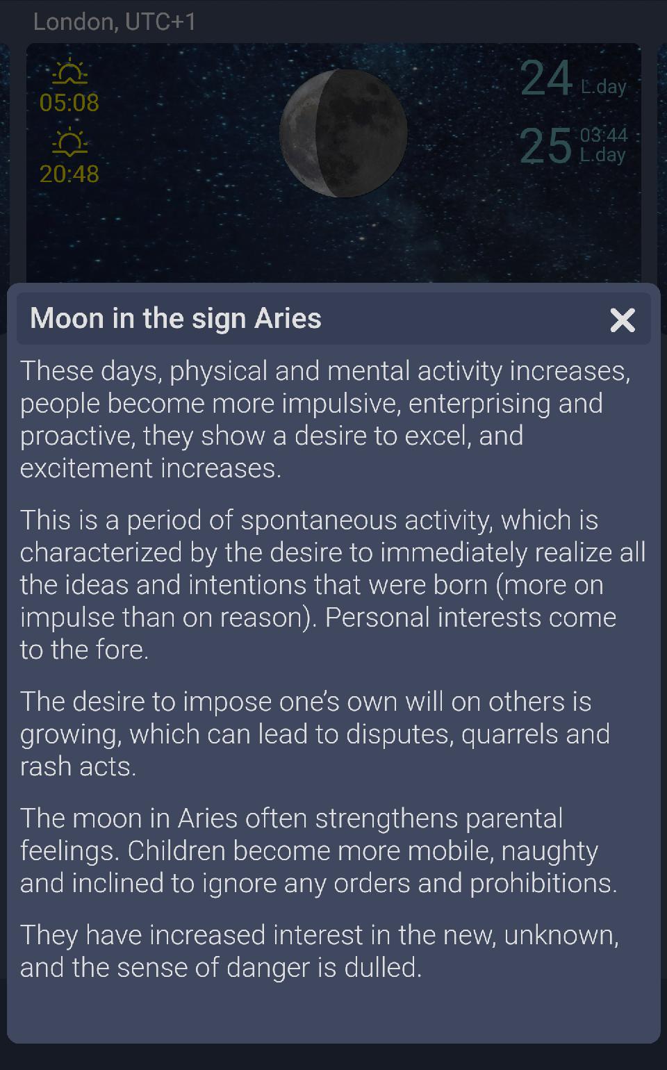 Moon Assistant Lunar calendar & weather forecast 1.5.4 Screenshot 3