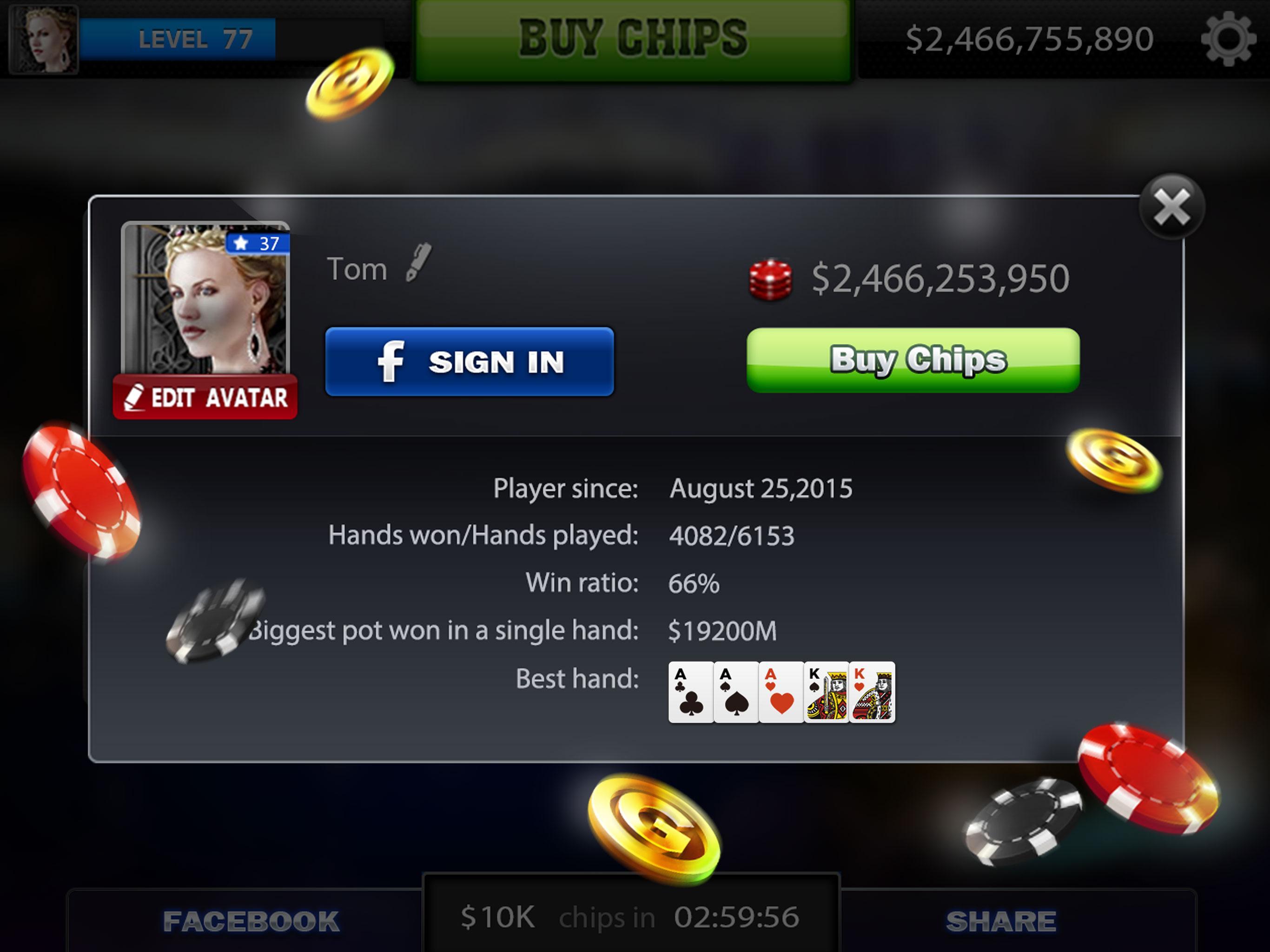 Spark Poker - Live Texas Holdem Free Casino 2.7 Screenshot 8