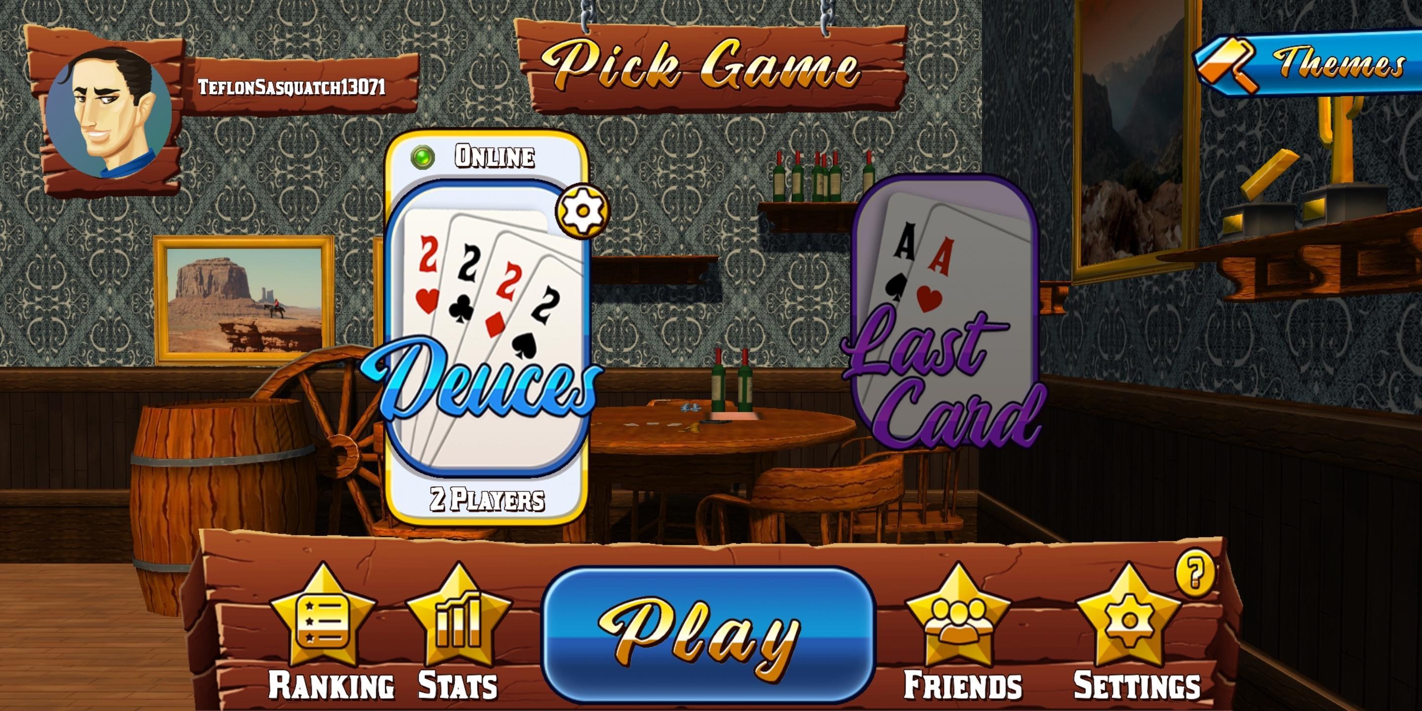 Card Room Deuces & Last Card, Playing Cards 1.2.3 Screenshot 1