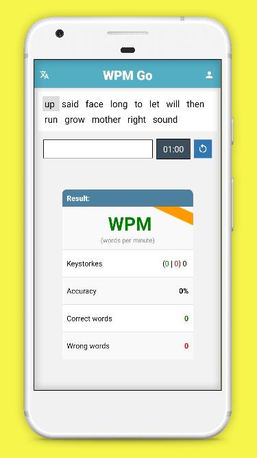 WPM Go Fast Typing Test: Increase Typing Skills 1.1.1 Screenshot 1