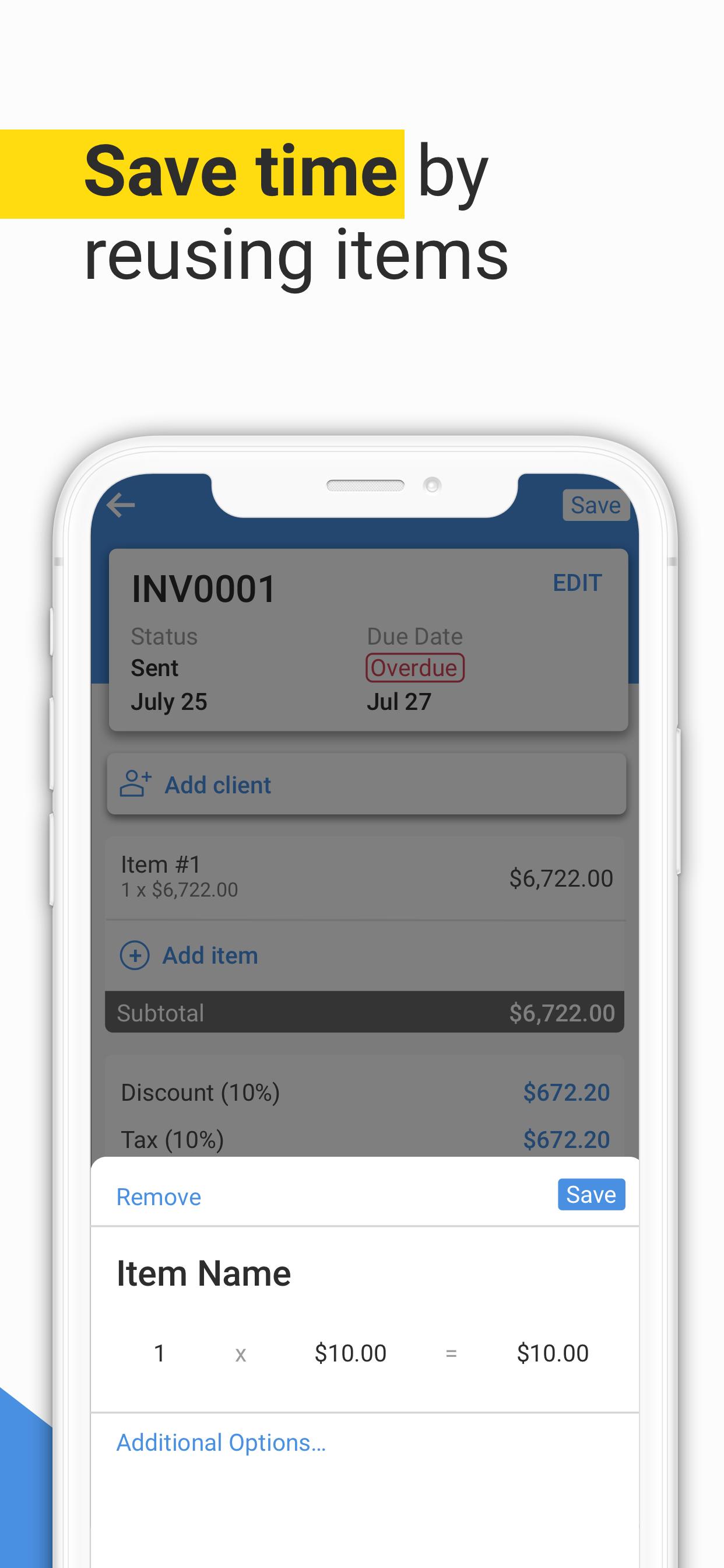 Free Invoice Maker: Estimates & Bill Creator 1.5.0 Screenshot 4