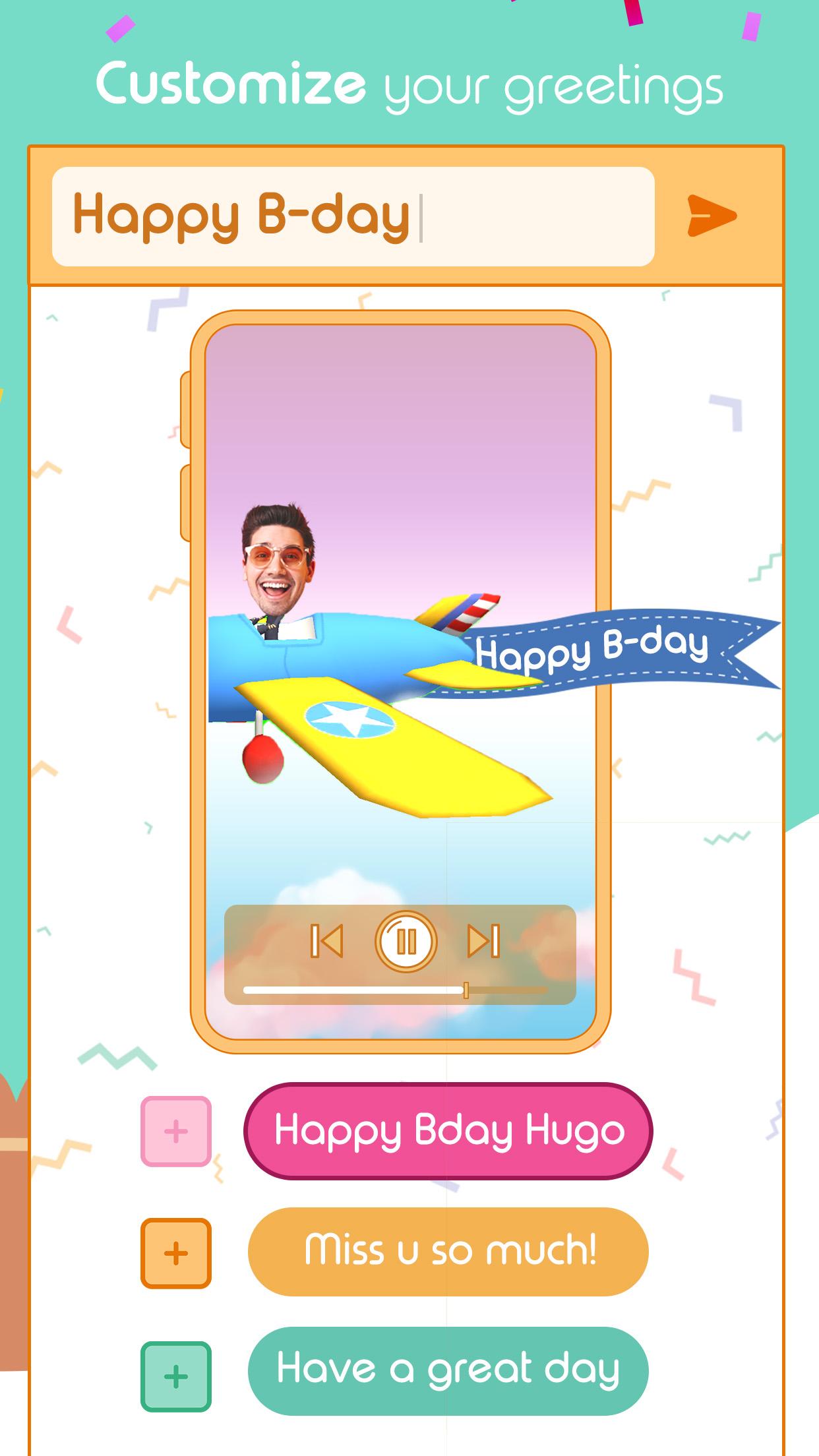 Birthday Yourself - put your face in 3D Gif vide 4 Screenshot 13