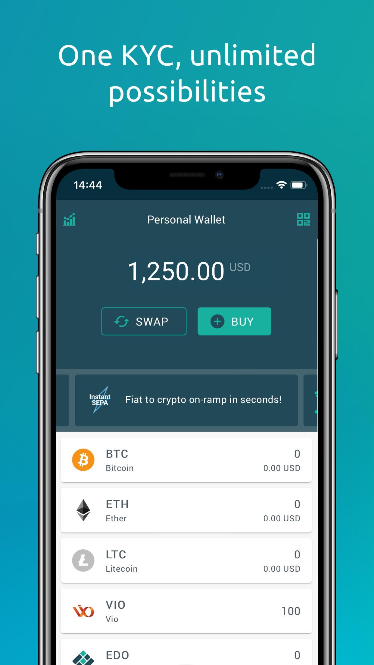 Eidoo Bitcoin and Ethereum Wallet and Exchange 3.6.0 Screenshot 5