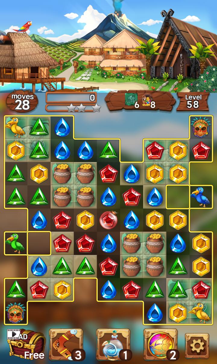 Sea of Jewels : Aloha ! Match3 puzzle 1.0.7 Screenshot 11