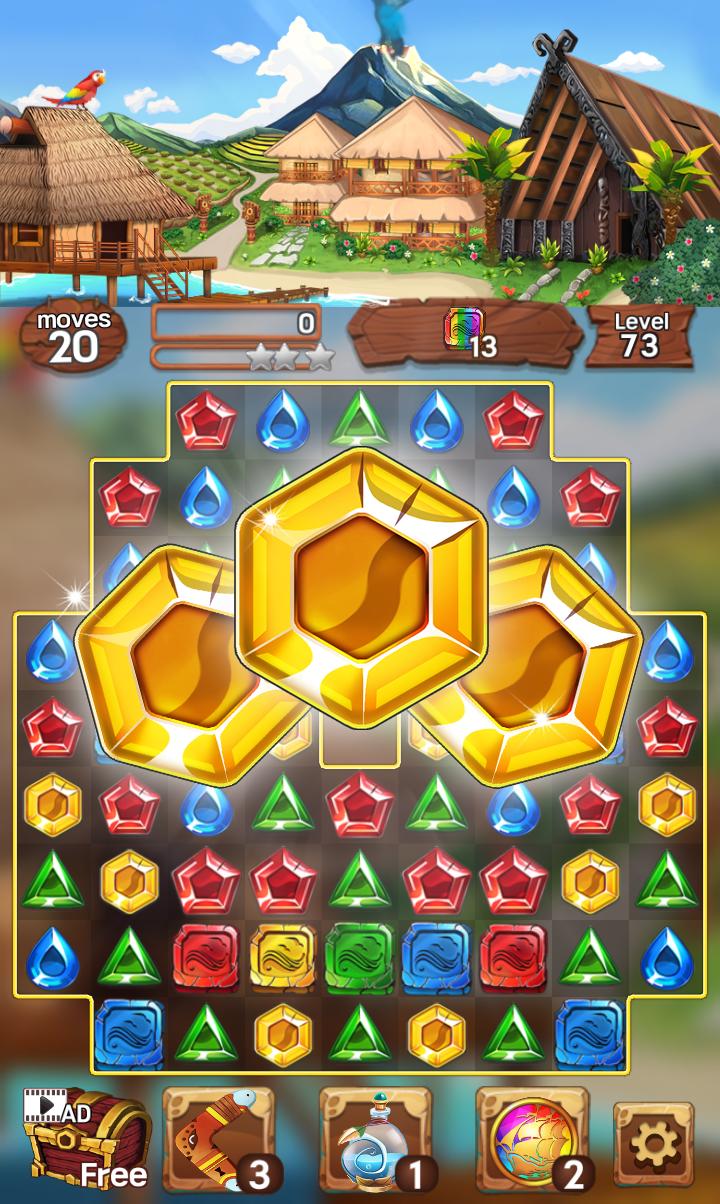 Sea of Jewels : Aloha ! Match3 puzzle 1.0.7 Screenshot 16
