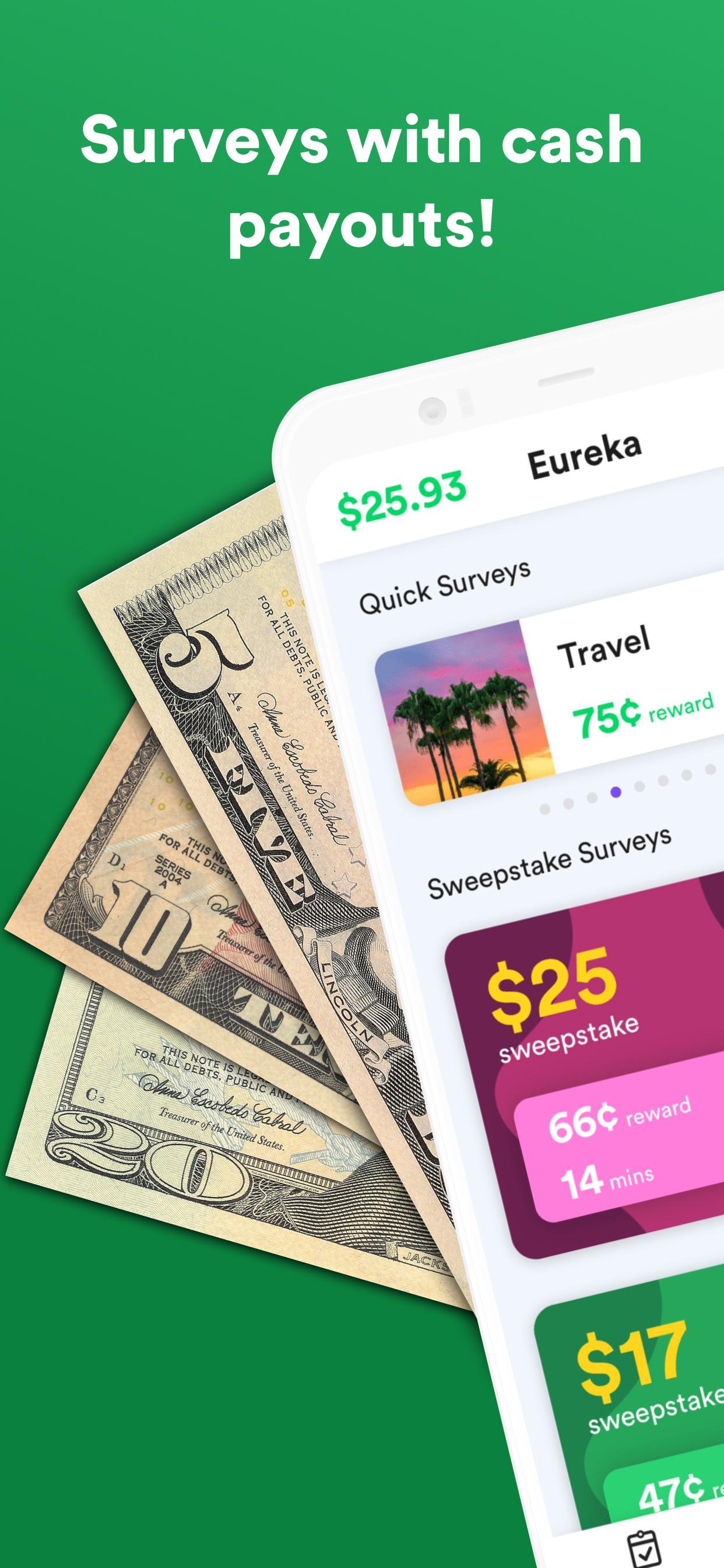 Eureka Surveys: Earn money via paid surveys 1.0.7 Screenshot 1