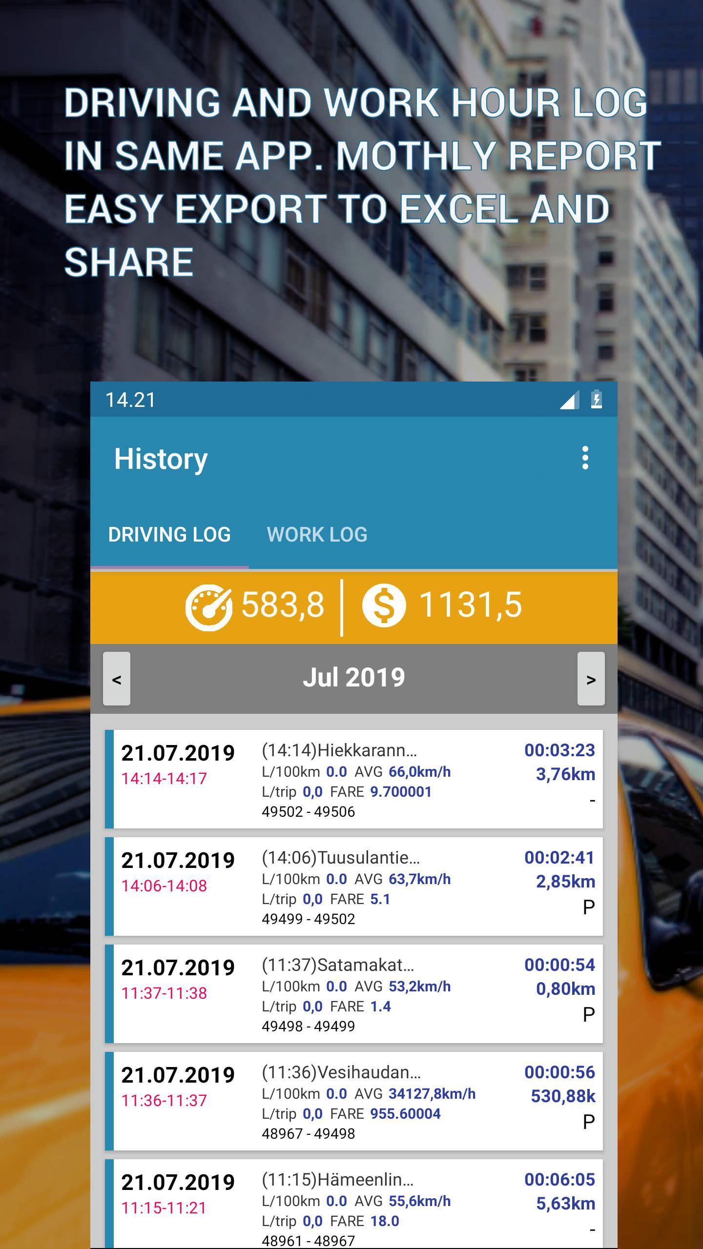 Digital mileage tracker : DriApp 8.87-310121 Screenshot 3