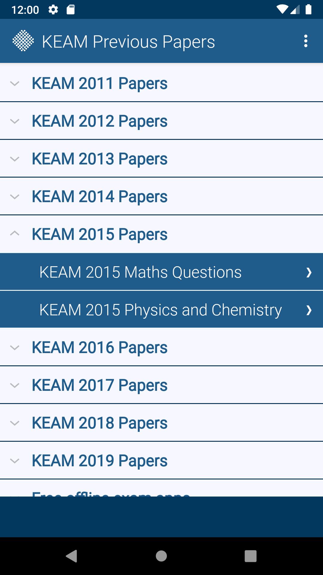 KEAM Previous Papers Free Practice 1.0 Screenshot 2