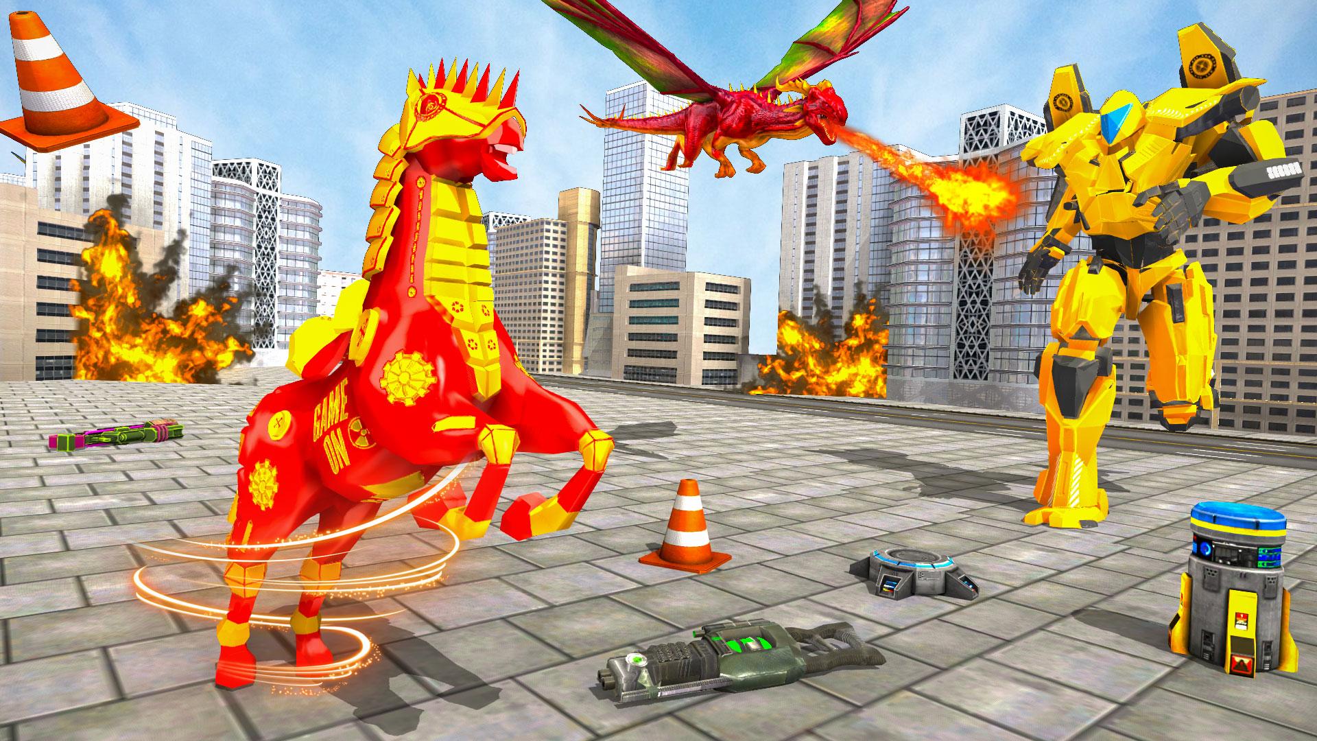 Horse Robot Car Game:Flying Dragon Robot Transform 1.1 Screenshot 12