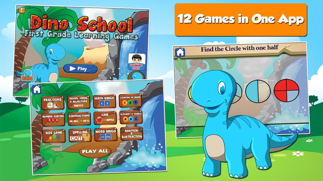 Dino 1st Grade Learning Games 3.15 Screenshot 1