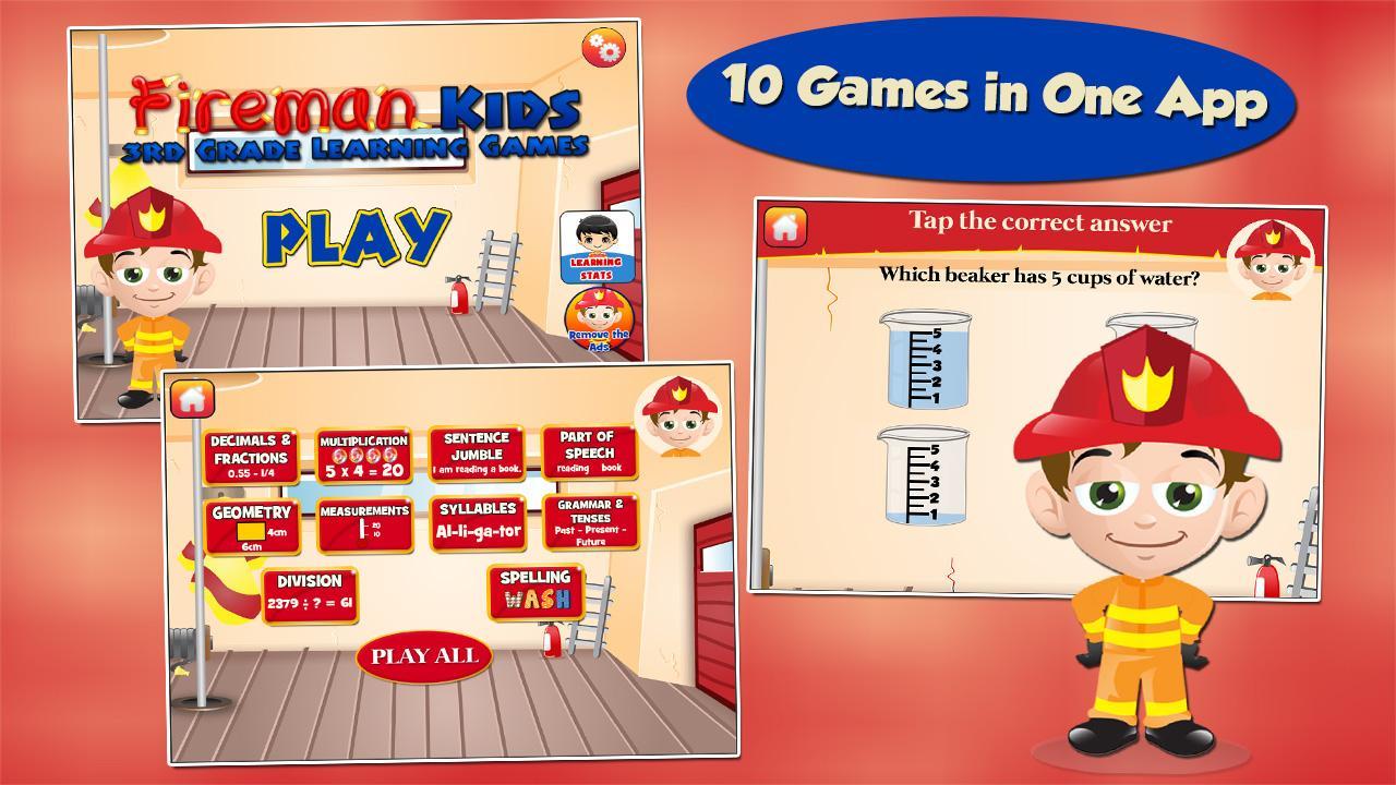 Fireman Kids 3rd Grade Games 3.16 Screenshot 1