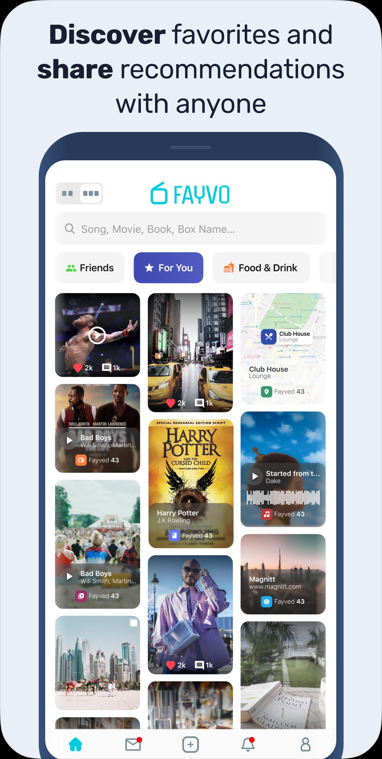 Fayvo Social Networking App: Share your Favorites 2.2.0 Screenshot 1