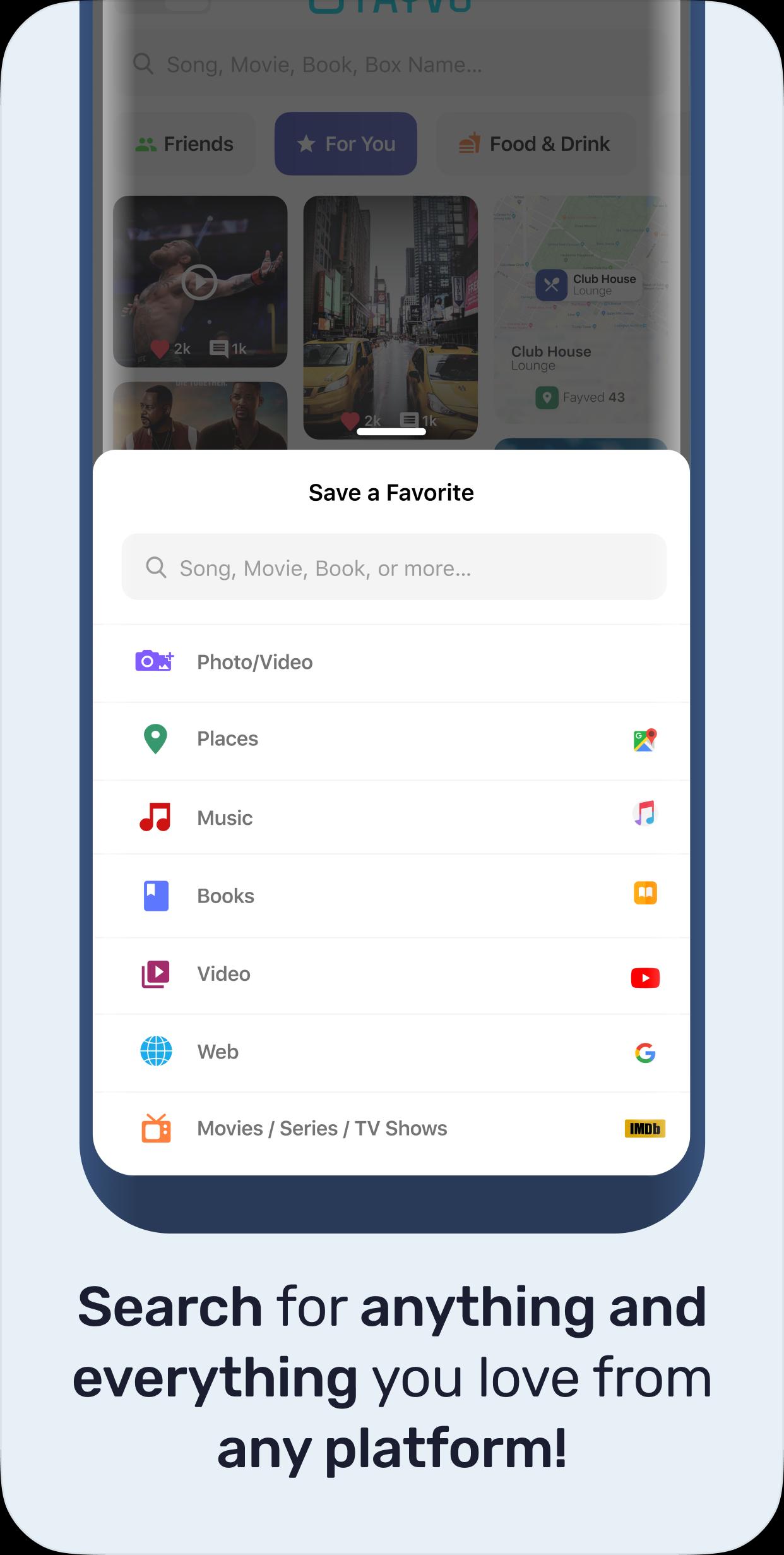 Fayvo Social Networking App: Share your Favorites 2.2.0 Screenshot 2