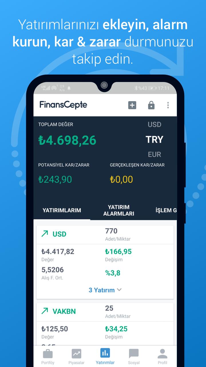 FinansCepte Döviz & Altın Kurları - Borsa BitCoin 5.6.7 Screenshot 5