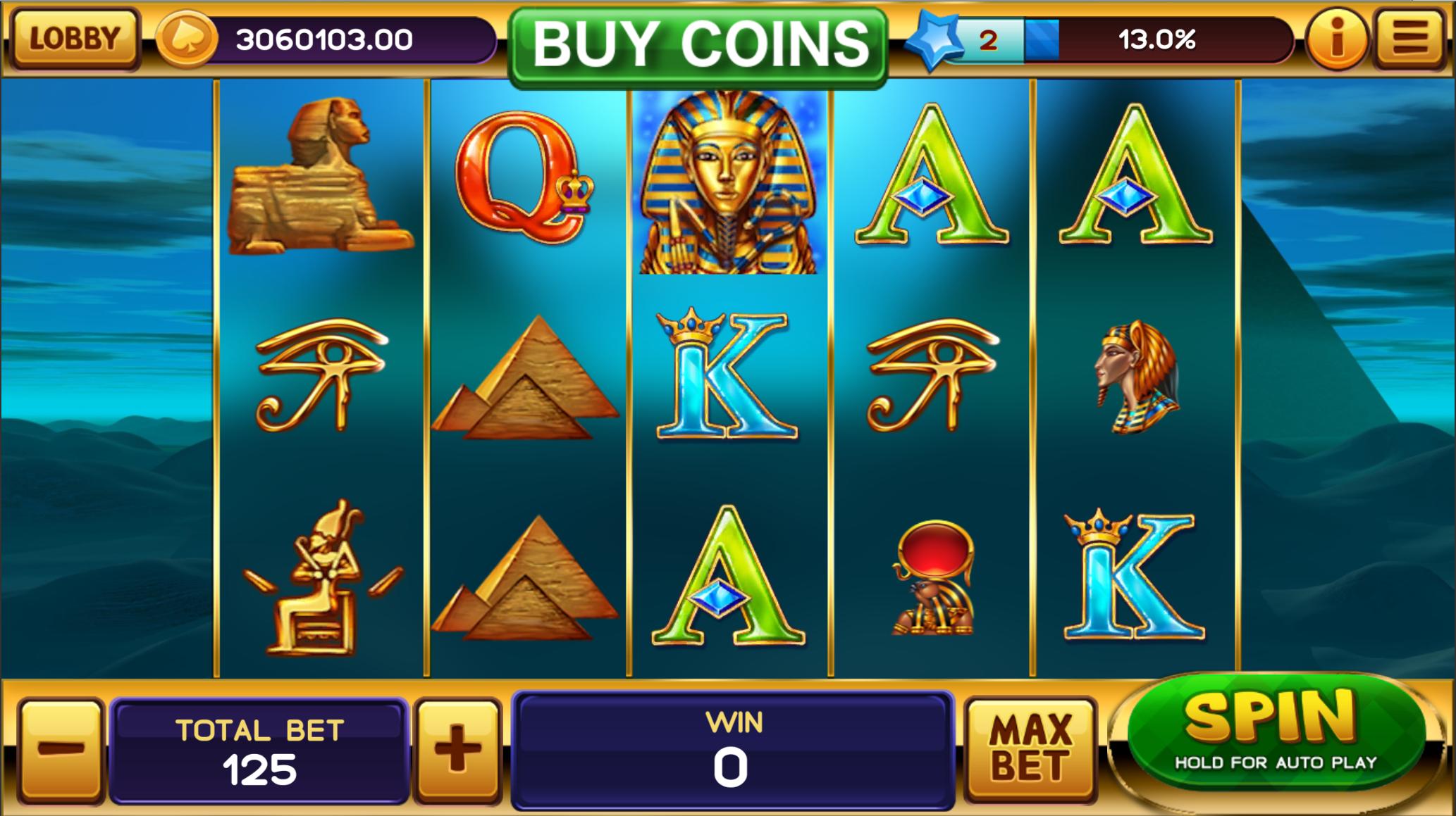 Slots Lady Pharaoh Jackpot Casino 1.0 Screenshot 2