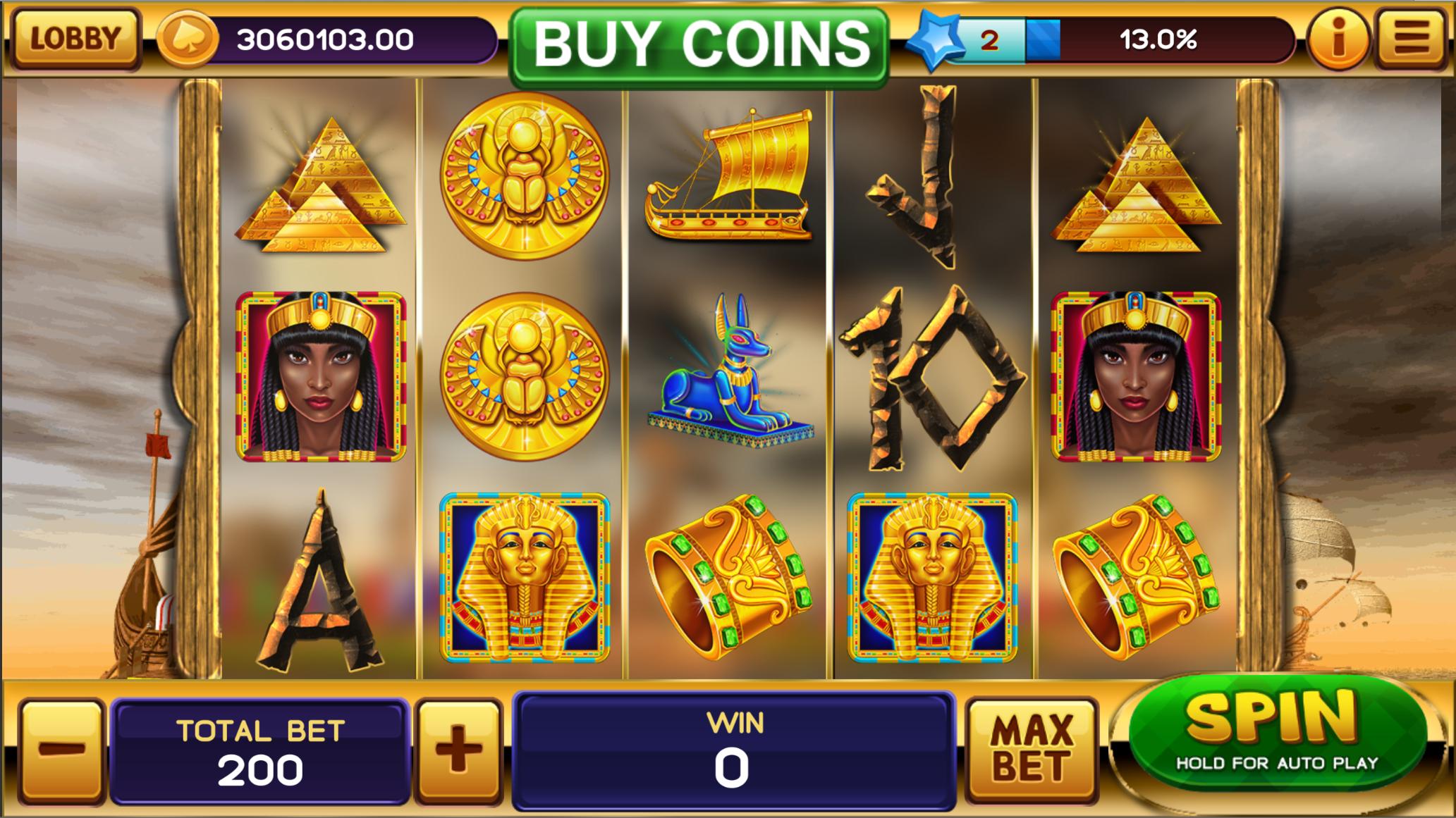 Slots Lady Pharaoh Jackpot Casino 1.0 Screenshot 3