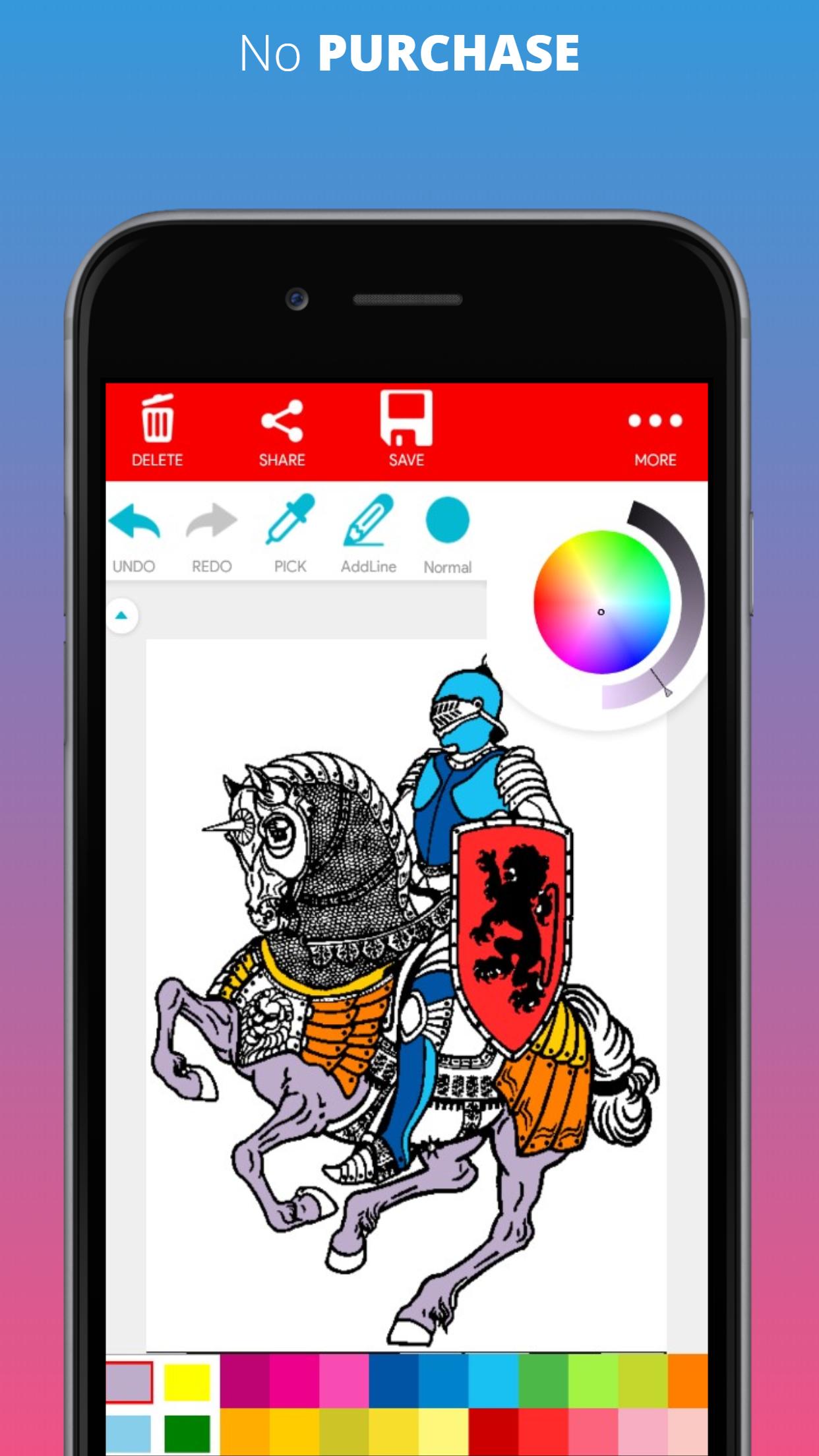 ColorTry | Knight Coloring Book 1.0.0 Screenshot 2