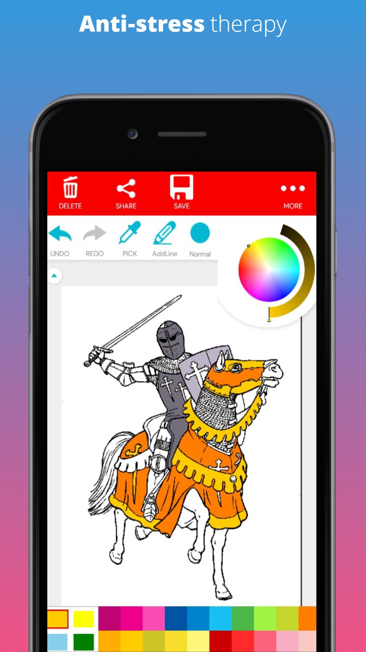 ColorTry | Knight Coloring Book 1.0.0 Screenshot 3