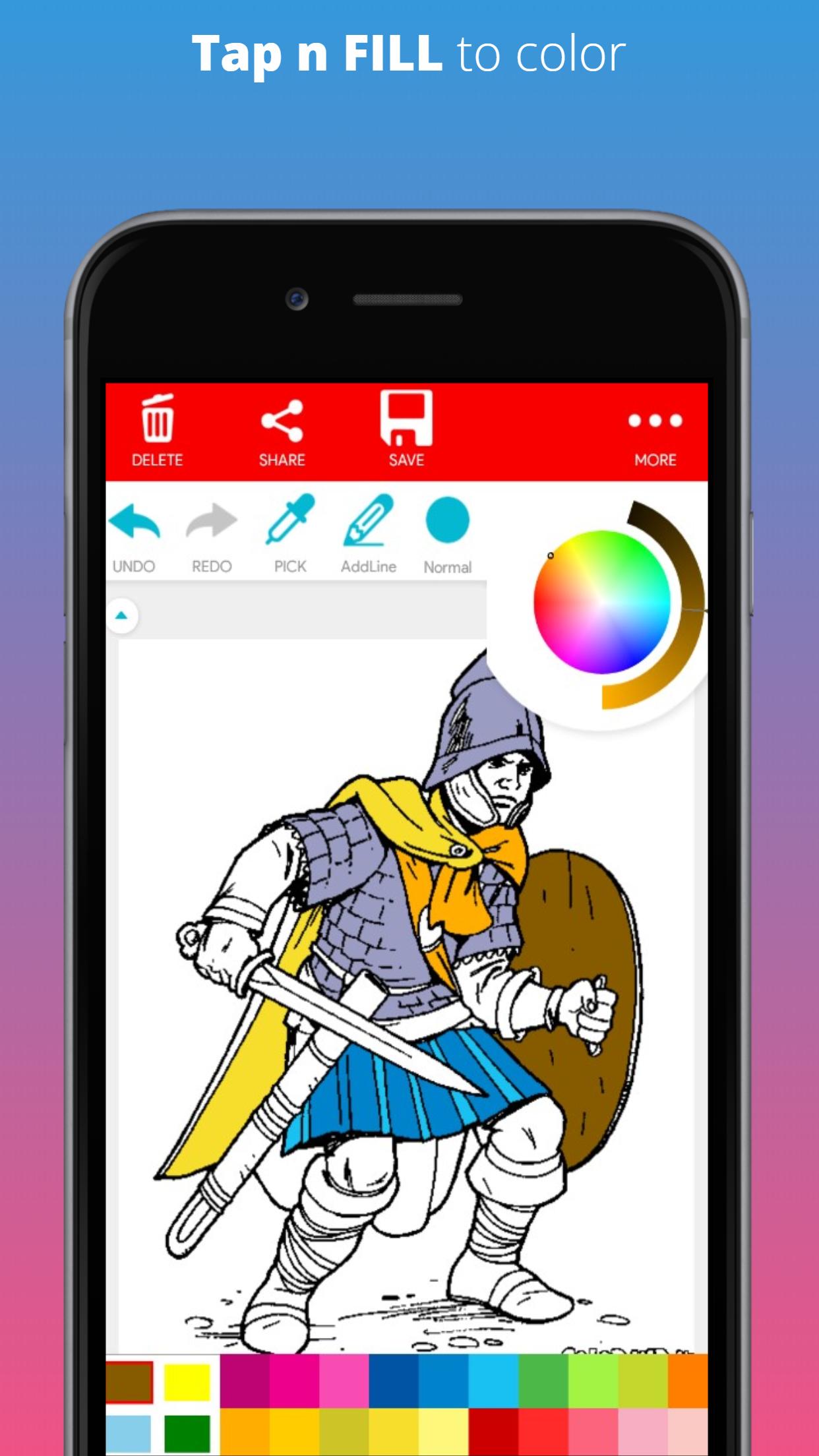 ColorTry | Knight Coloring Book 1.0.0 Screenshot 4