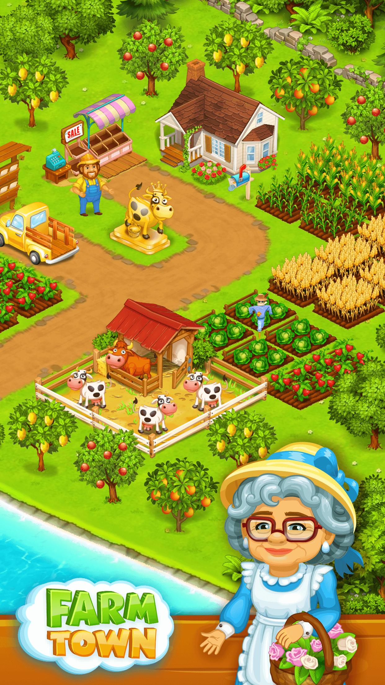 Farm Town Happy farming Day & food farm game City 3.41 Screenshot 1