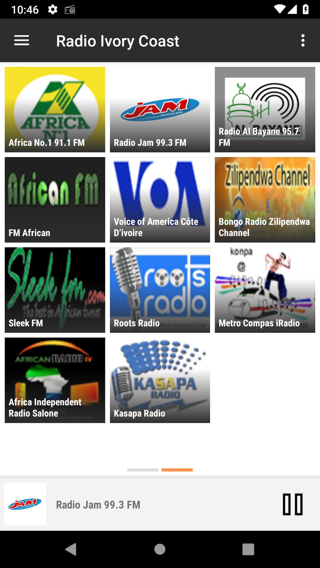 RADIO IVORY COAST : Online Ivorian radios 1.8.3 Screenshot 3