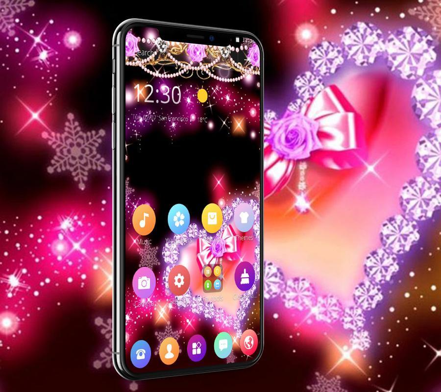 Glitter Diamond Neon Heart Theme 1.1.5 Screenshot 10