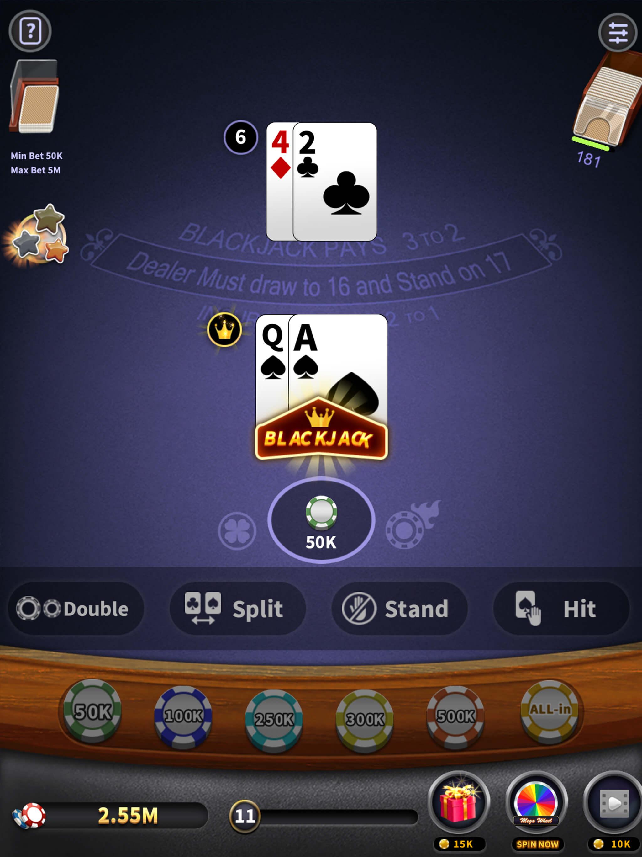 BlackJack 21 - blackjack free offline games 1.5.2 Screenshot 10