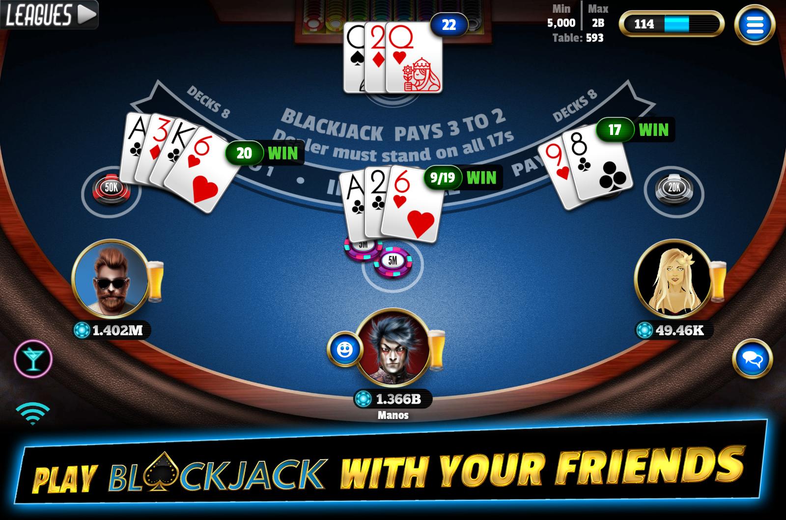 BlackJack 21 - Online Blackjack multiplayer casino 7.9.5 Screenshot 1