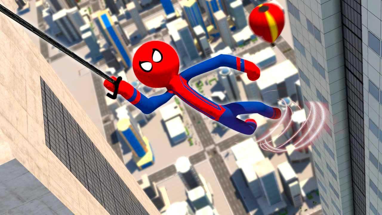 Flying Hero Spider- Rope Hero Stickman Crime City 1.0 Screenshot 10